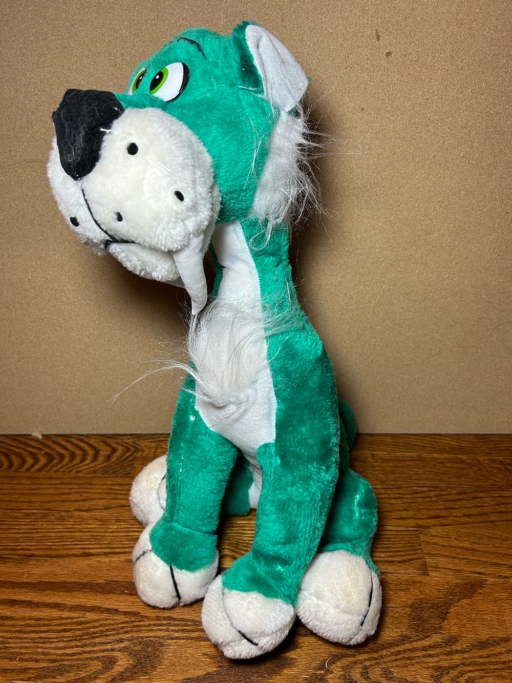 1992 Vintage Acme Green Tiger Stiff Plush 19” tall